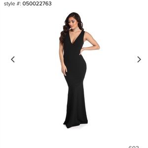 Long black evening gown